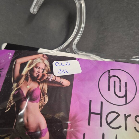 Hers by Herman 36C Black lacy bra with bead with black lacy panties L - Picture 2 of 7